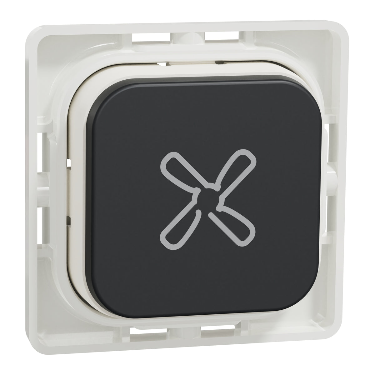 Clipsal Iconic Push Button Assembly Fan Extra Black - 40APBF-XB - ARCK Electrical Wholesale Supplies