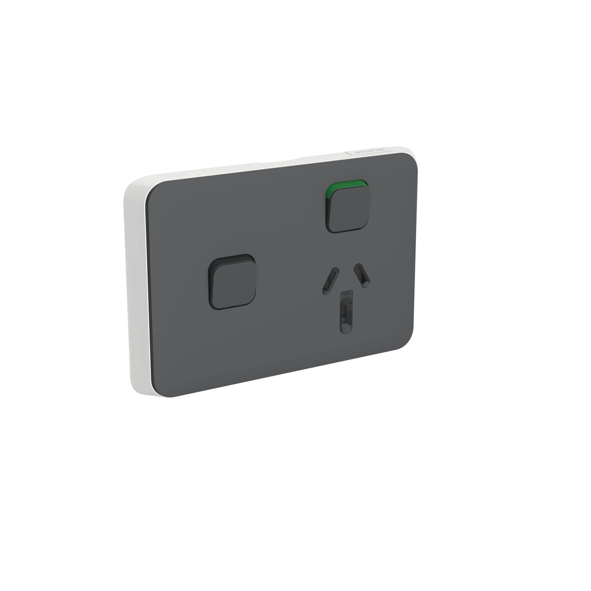 Clipsal Iconic Skin Socket Switch Horizontal Single 1ExBlank 10A Anthracite - 3015XC-AN - ARCK Electrical Wholesale Supplies