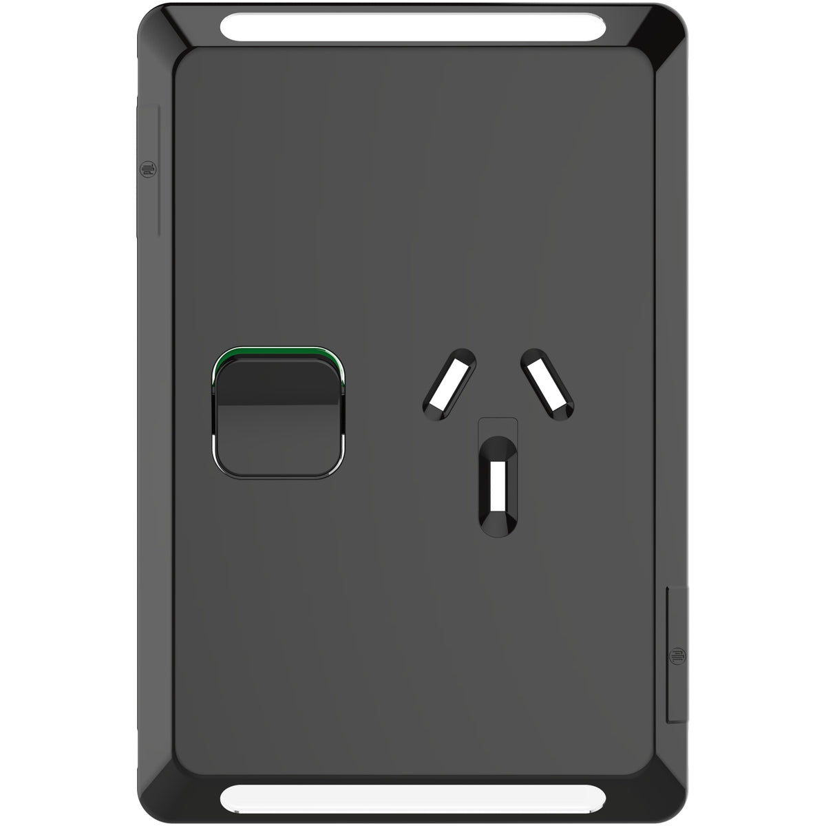 Clipsal Pro Series Single Power Point Skin Vertical Mount 250V 10A Black - P3015VC-BK - ARCK Electrical Wholesale Supplies