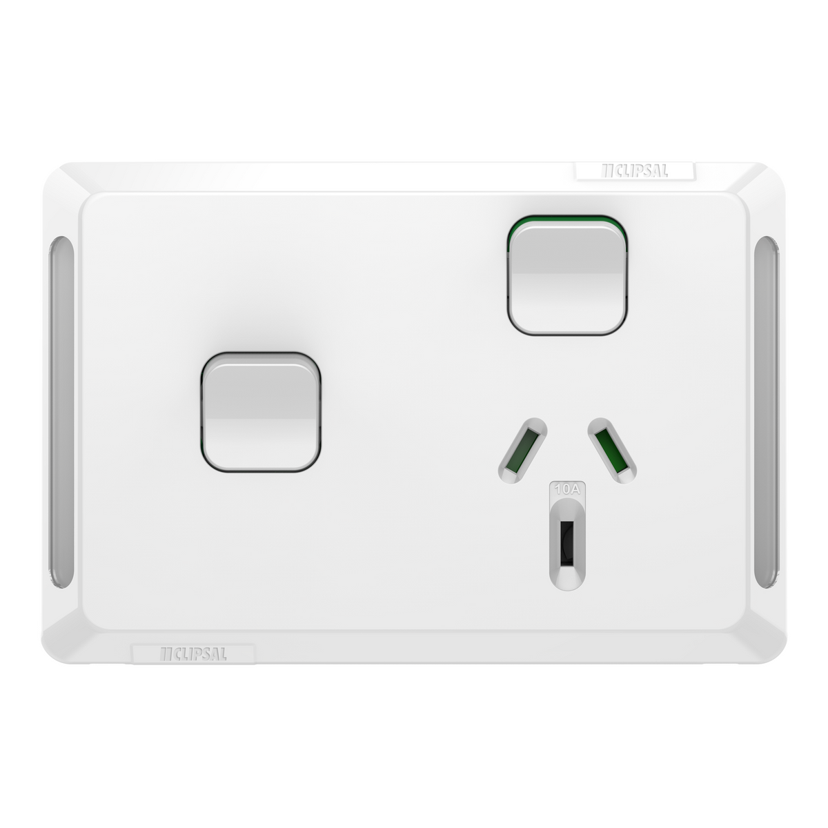 Clipsal Pro Series Single Power Point Horizontal Mount 1Ex20A 10A Extra Vivid White - P3015XA-XW - ARCK Electrical Wholesale Supplies