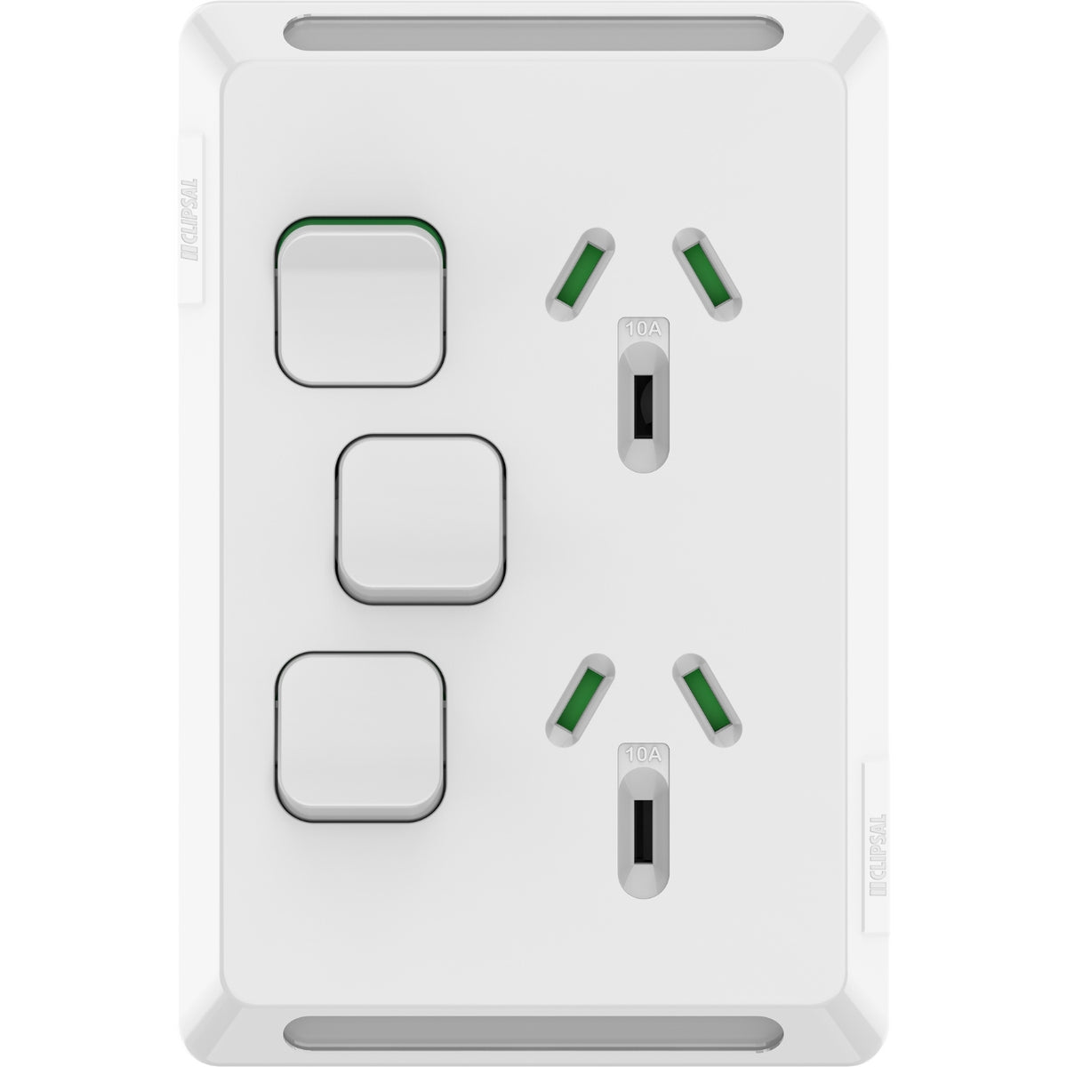 Clipsal Pro Series Twin Power Point Vertical Mount 1Ex20A 10A Extra Vivid White - P3025VXA-XW - ARCK Electrical Wholesale Supplies