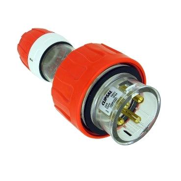 Clipsal 56 Series Round 4 Pin 20A Straight Plug Electric Orange - 56P420-EO