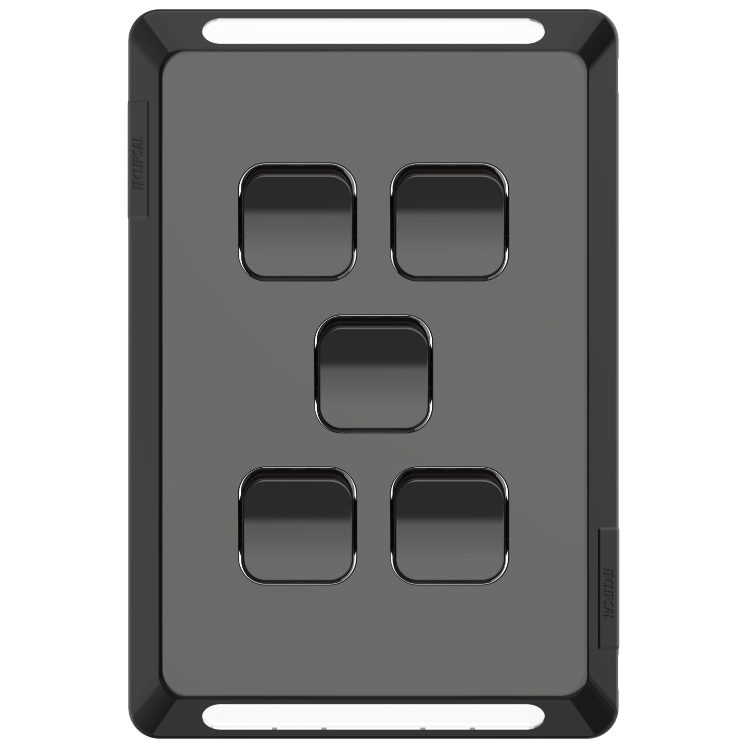 Clipsal Pro Series Switch Plate Skin 5 Gang Horizontal/Vertical Mount Black - P3045C-BK - ARCK Electrical Wholesale Supplies
