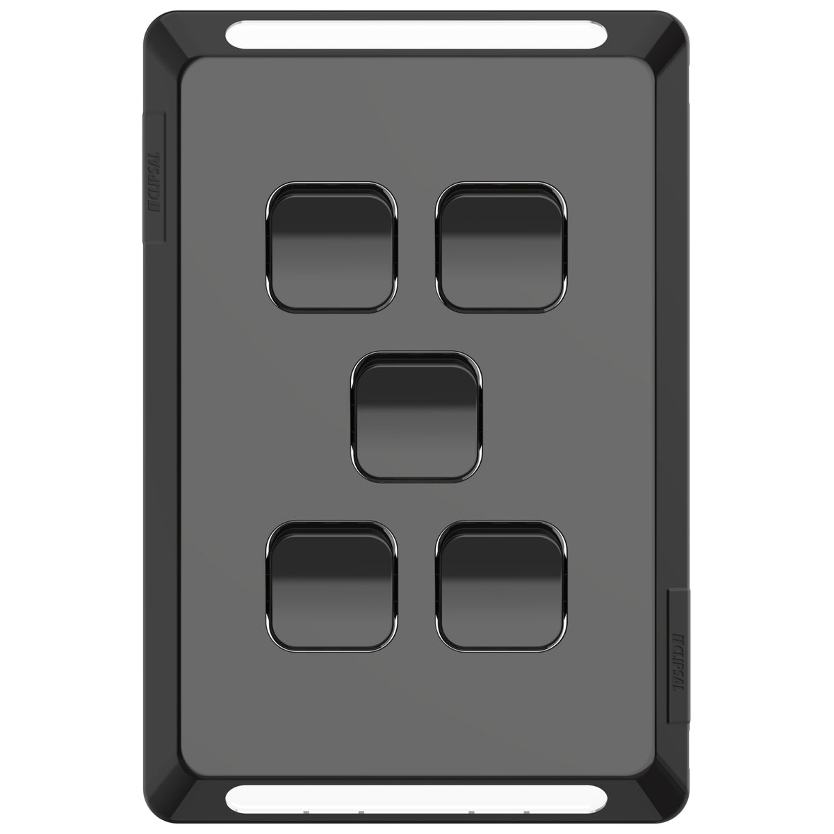 Clipsal Pro Series Switch Plate Skin 5 Gang Horizontal/Vertical Mount Black - P3045C-BK - ARCK Electrical Wholesale Supplies