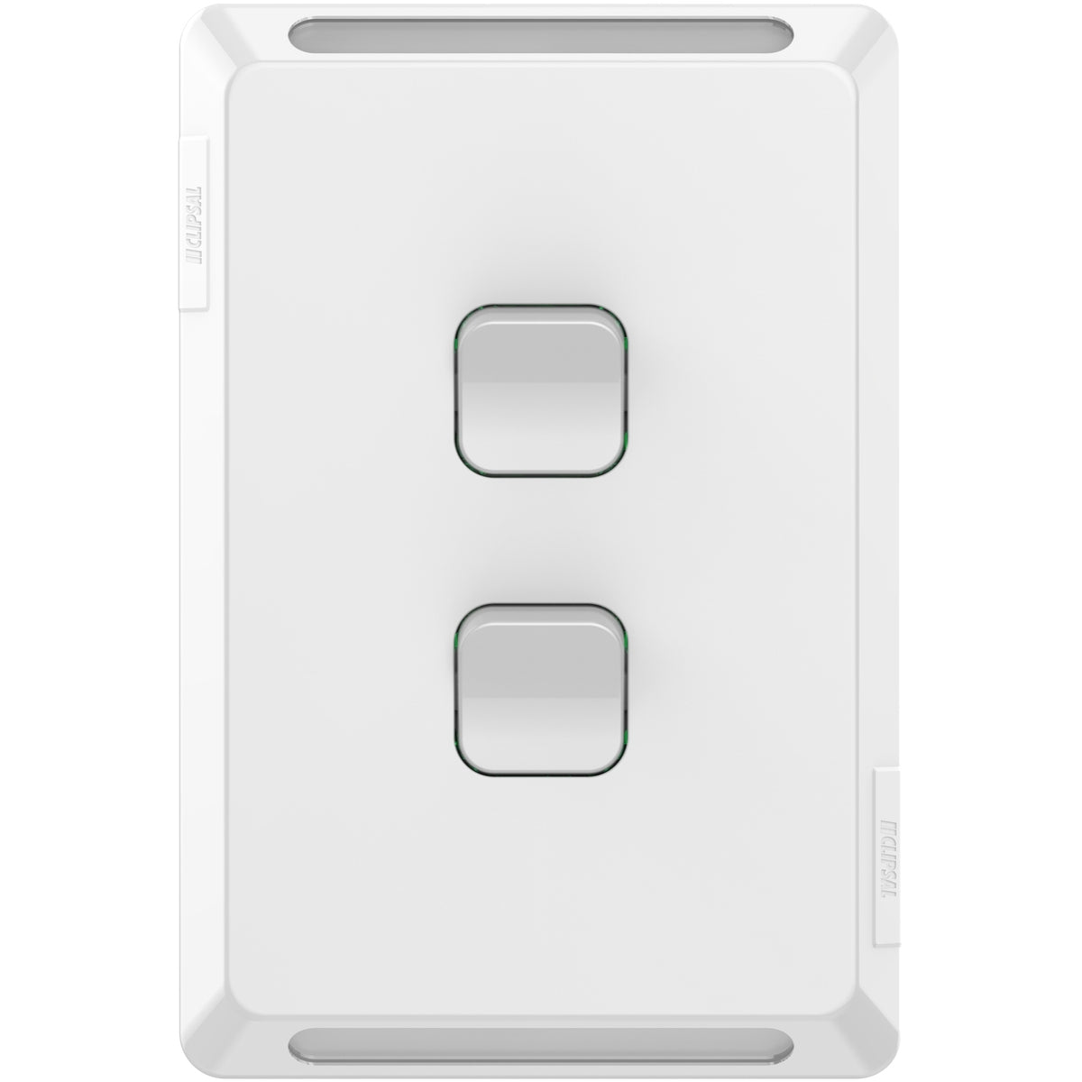 Clipsal Pro Series Flush Switch Vertical Mount 2 Gang 1-Way/2-Way Extra Vivid White - P3042VA-XW - ARCK Electrical Wholesale Supplies