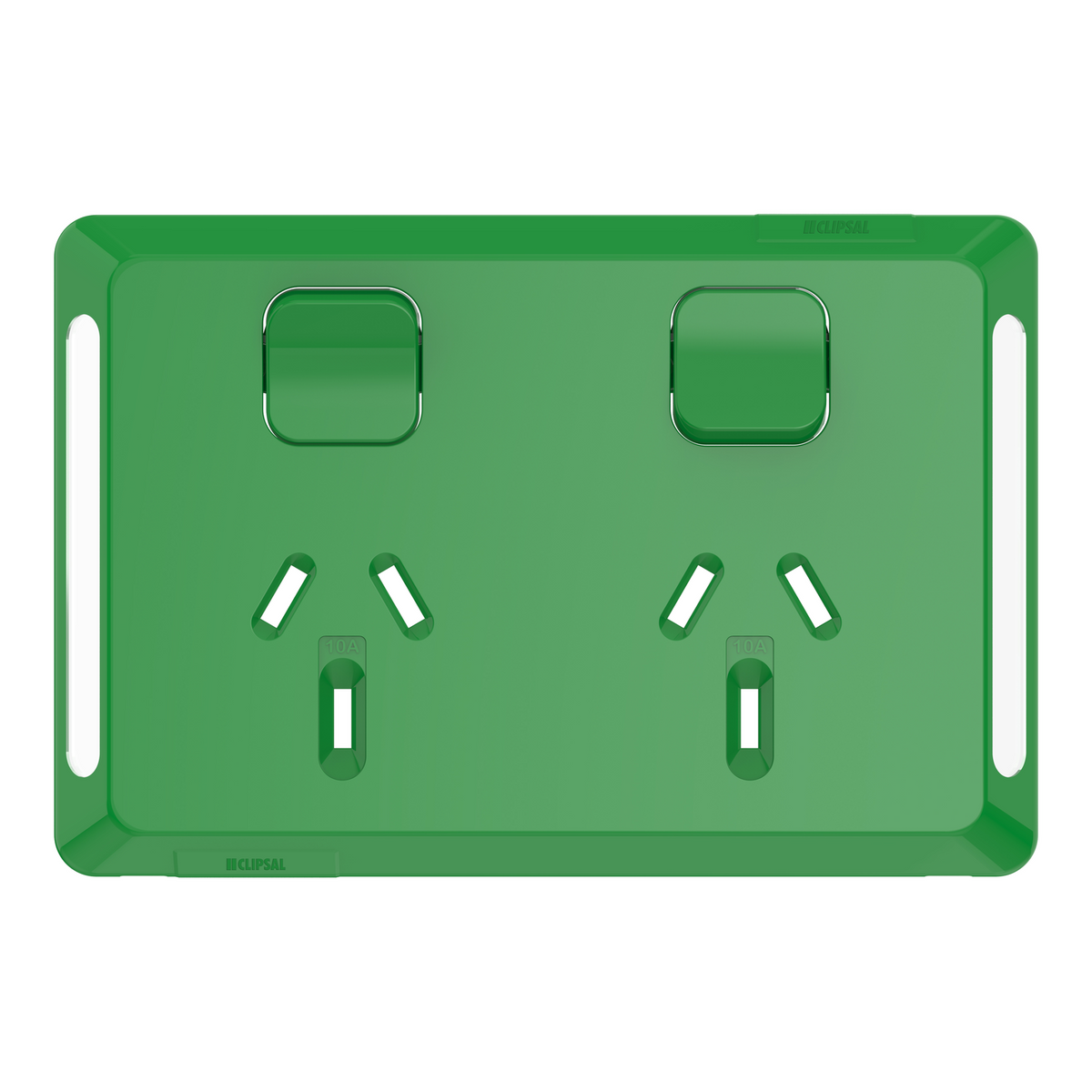 Clipsal Pro Series Twin Power Point Skin Horizontal Mount 250V 10A - P3025C-GR - ARCK Electrical Wholesale Supplies