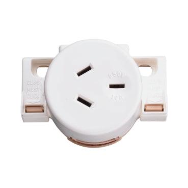 Clipsal Quick Connect Surface Socket Plug Base - 413QC-WE