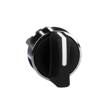 Clipsal Harmony, 22mm Push Button, selector switch operating head, 2 position, maintained, black, unmarked - ZB4BD2