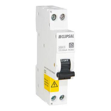 Clipsal Resi MAX RCBO SLIM 1PN 6A C curve 30mA Type A 4500A - RCBE206/30S