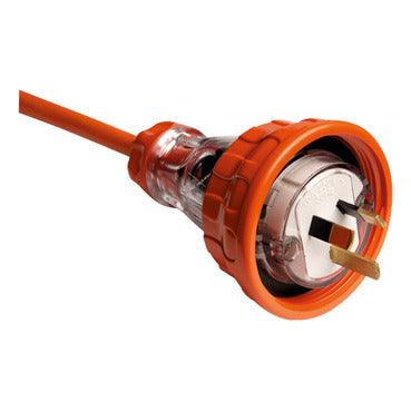 Clipsal 56 Series Flat 3 Pin 10A Straight Plug Electric Orange - 56P310-EO