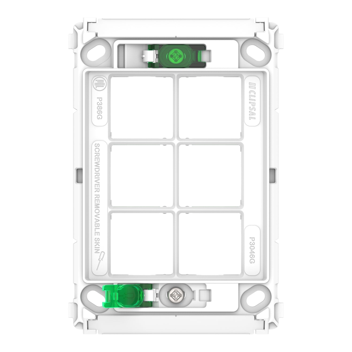 Clipsal Pro Series Switch Grid 6 Gang Horizontal/Vertical Mount - P3046G - ARCK Electrical Wholesale Supplies