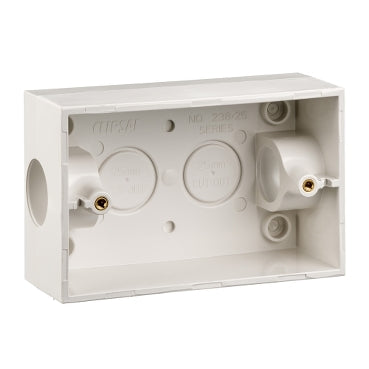 Clipsal Solid Mounting Block (25mm Entry) White - 238/25-WE