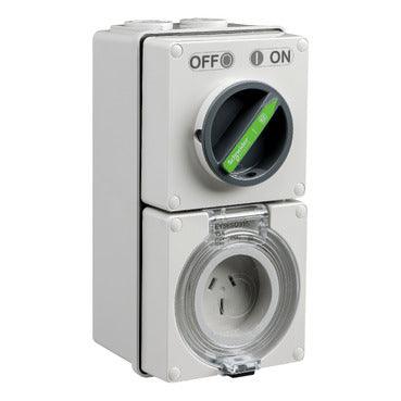 Clipsal Easy56 Flat 3 Pin 15A Switched Socket - EY56C315