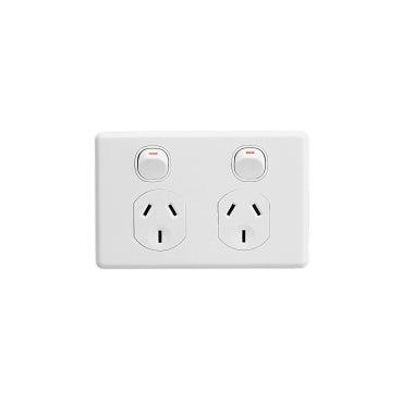Clipsal Classic 10Amp Double Power Point White - C2025-WE