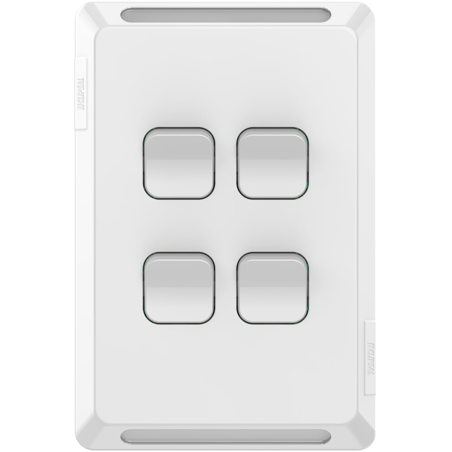 Clipsal Pro Series Gridplate and Skin 4 Gang Vertical/Horizontal Mount Extra Vivid White - P3044VH-XW - ARCK Electrical Wholesale Supplies
