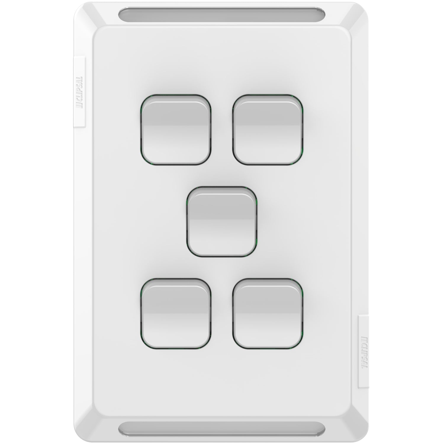 Clipsal Pro Series Gridplate and Skin 5 Gang Vertical/Horizontal Mount Extra Vivid White - P3045VH-XW - ARCK Electrical Wholesale Supplies