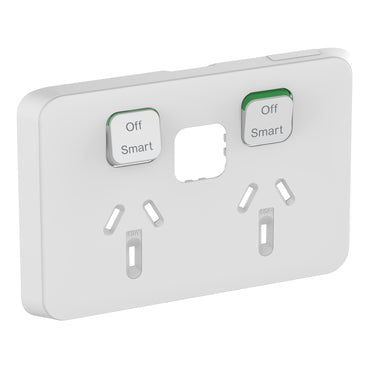 Clipsal Iconic Connected Socket Double Powerpoint Skin Vivid White - 3025CSC-VW