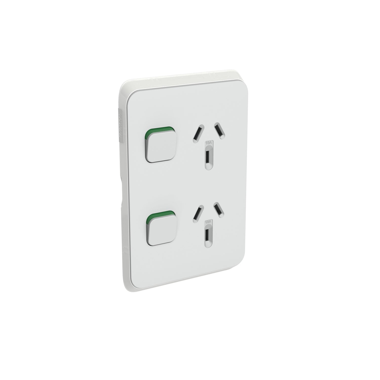 Clipsal Iconic Double Power Point Skin Vertical Mount 250V 10A Cool Grey - 3025VC-CY - ARCK Electrical Wholesale Supplies