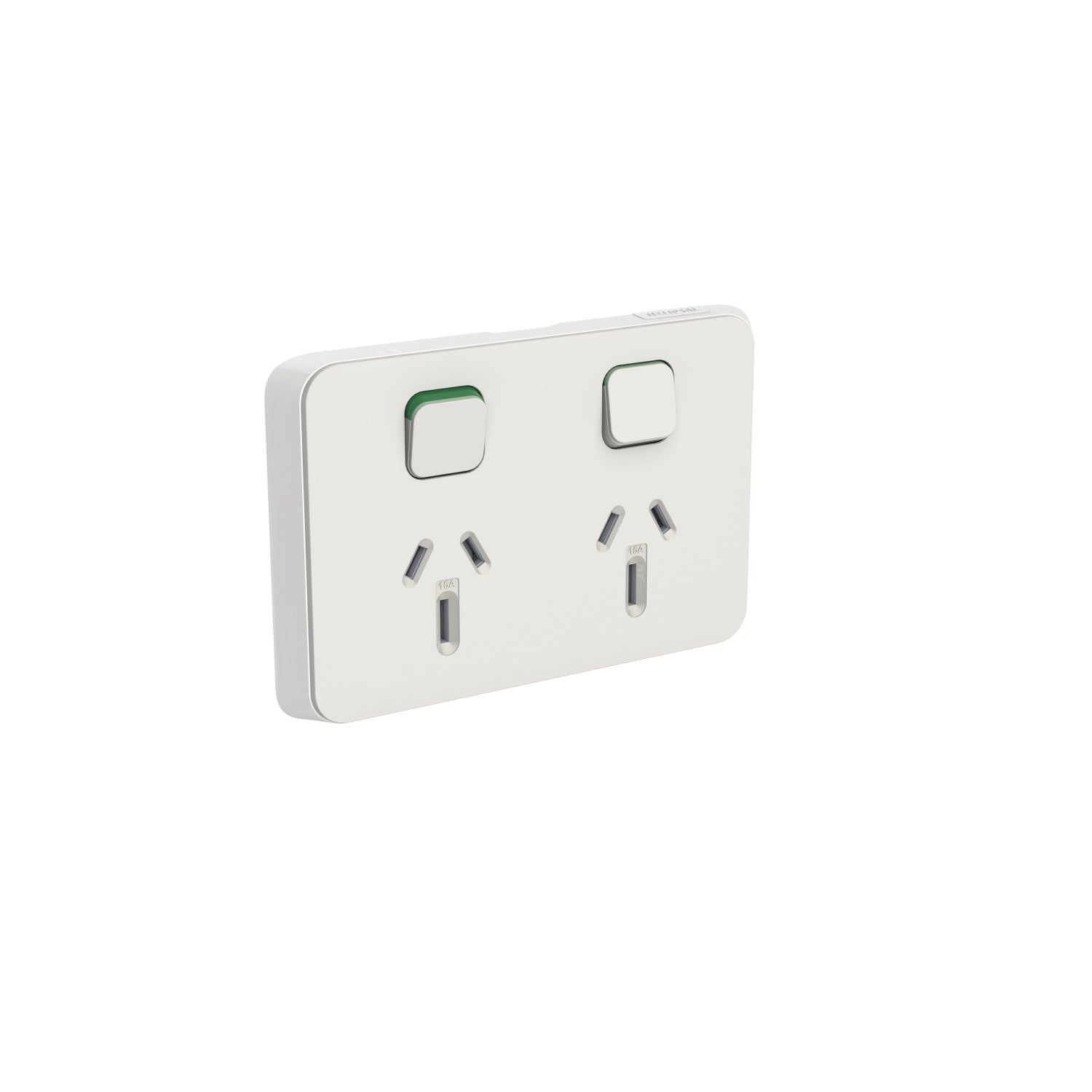 Clipsal Iconic Socket Switch Horizontal Twin 15A 250V Vivid White - 3025/15-VW - ARCK Electrical Wholesale Supplies