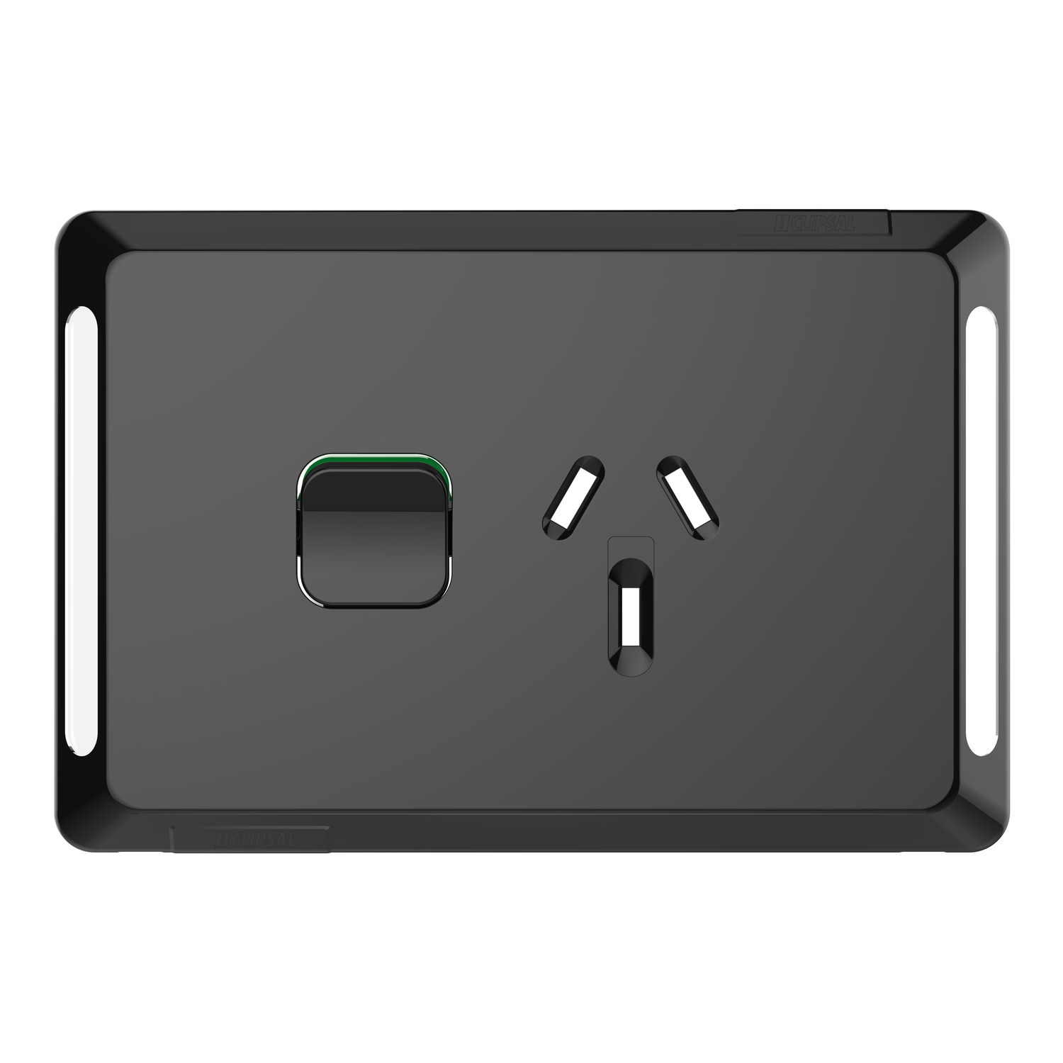 Clipsal Pro Series Single Power Point Skin Horizontal Mount 250V 10A Black - P3015C-BK - ARCK Electrical Wholesale Supplies