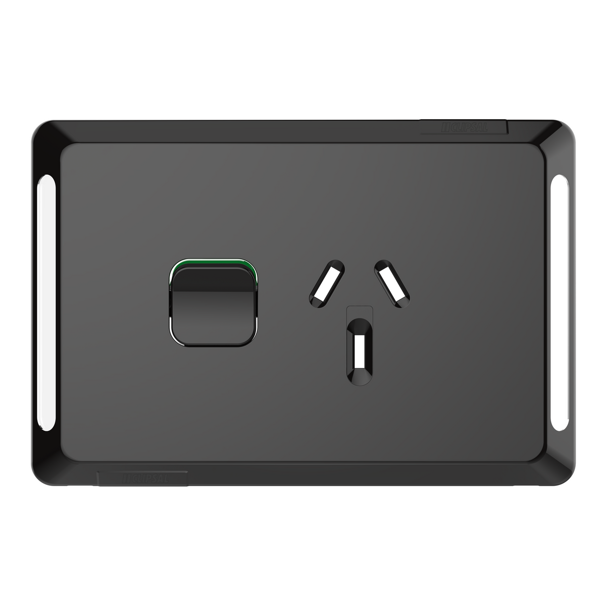 Clipsal Pro Series Single Power Point Skin Horizontal Mount 250V 10A Black - P3015C-BK - ARCK Electrical Wholesale Supplies
