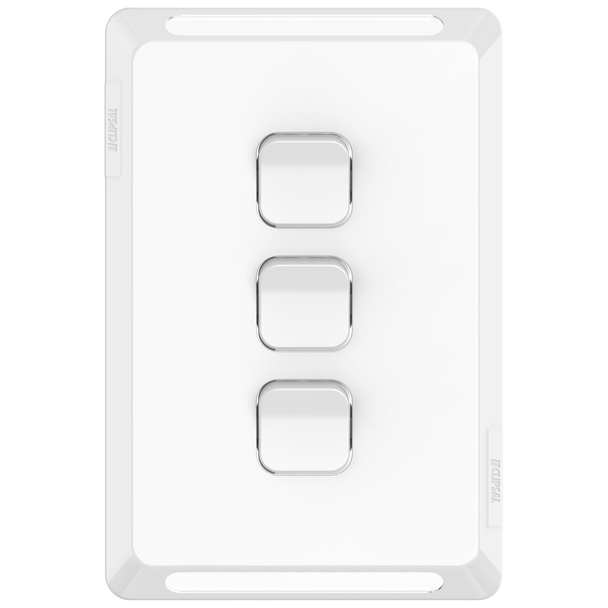 Clipsal Pro Series Switch Plate Skin 3 Gang Horizontal/Vertical Mount Extra Vivid White - P3043C-XW - ARCK Electrical Wholesale Supplies