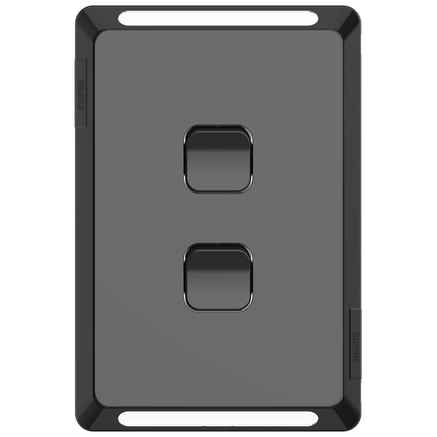Clipsal Pro Series Switch Plate Skin 2 Gang Horizontal/Vertical Mount Black - P3042C-BK - ARCK Electrical Wholesale Supplies