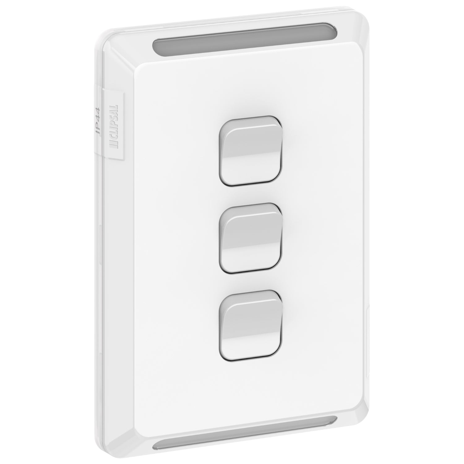 Clipsal Pro Series Switch Vertical 3 Gang 1/2 Way 20A /16AX 230/240V Extra Vivid White - P3043V44-XW - ARCK Electrical Wholesale Supplies