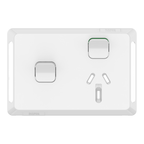 Clipsal Pro Series Single Power Point Skin Horizontal Mount 1ExBlank 10A Extra Vivid White - P3015XC-XW - ARCK Electrical Wholesale Supplies