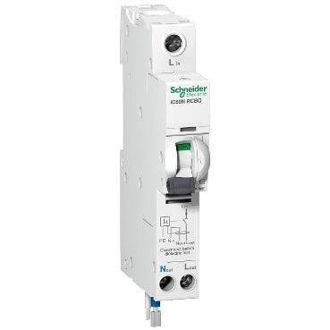 Clipsal Residual current breaker with overcurrent protection (RCBO), Acti9, iC60N RCBO, 1P + Ns, 32A, 30mA, A type, 6000A - A9D61832