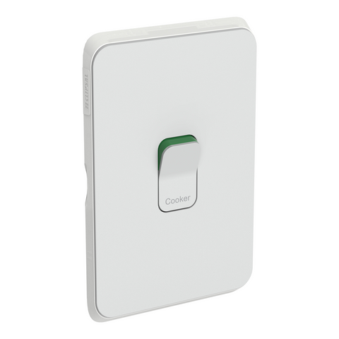 Clipsal Iconic Switch Plate Skin 1 Gang COOKER Horizontal/Vertical Cool Grey - 3041/45C-CY - ARCK Electrical Wholesale Supplies