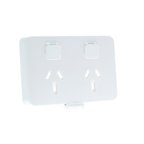 Clipsal Iconic Double Powerpoint 10A Skin Extra Vivid White - 3025C-XW - ARCK Electrical Wholesale Supplies