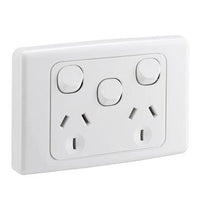 Clipsal Classic Double Powerpoint + Extra Switch - 2025XA-WE