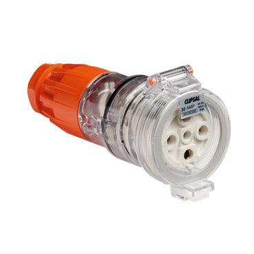 Clipsal 56 Series Round 5 Pin 32A Extension Socket Electric Orange - 56CSC532-EO