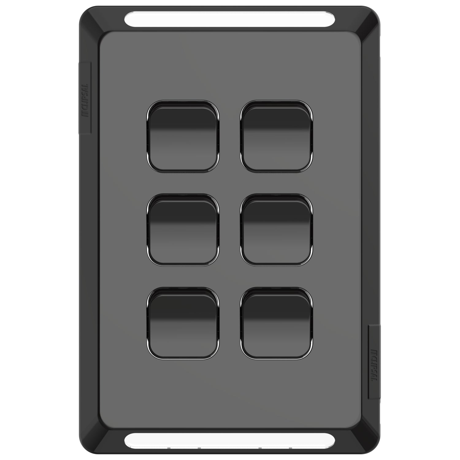 Clipsal Pro Series Switch Plate Skin 6 Gang Horizontal/Vertical Mount Black - P3046C-BK - ARCK Electrical Wholesale Supplies