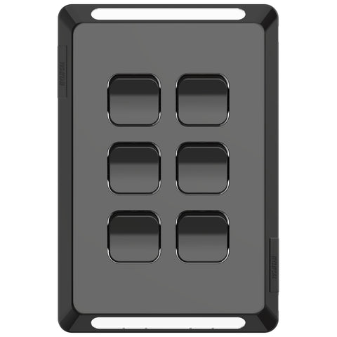 Clipsal Pro Series Switch Plate Skin 6 Gang Horizontal/Vertical Mount Black - P3046C-BK - ARCK Electrical Wholesale Supplies