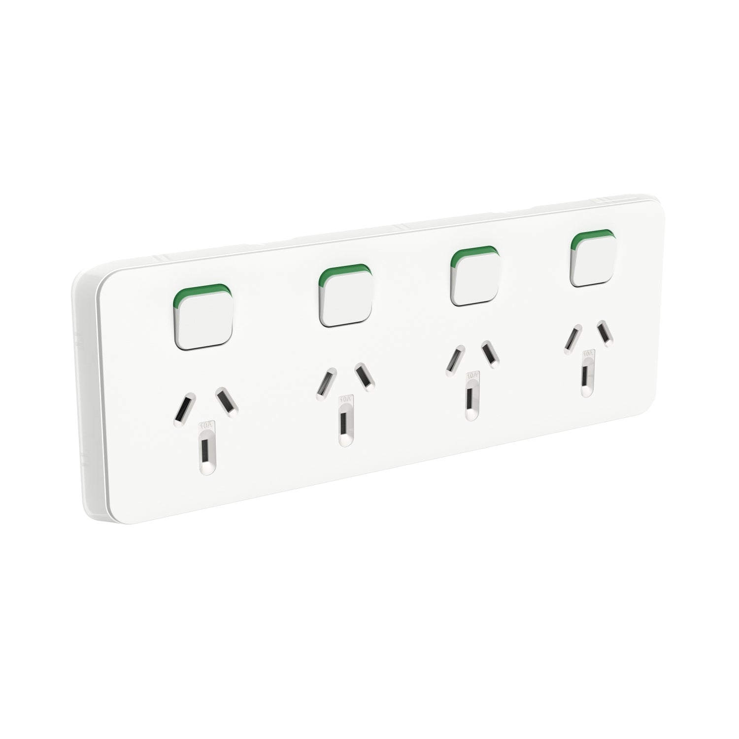 Clipsal Iconic Quad Power Point Skin Horizontal Mount 250V 10A Vivid White - 3015/4C-VW - ARCK Electrical Wholesale Supplies