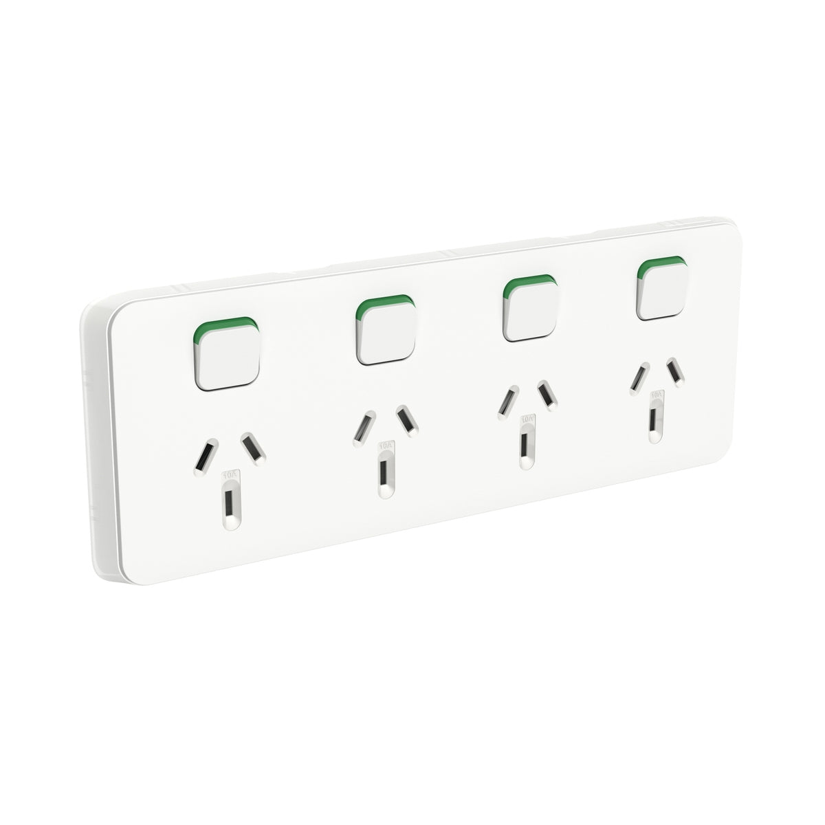 Clipsal Iconic Quad Power Point Skin Horizontal Mount 250V 10A Vivid White - 3015/4C-VW - ARCK Electrical Wholesale Supplies