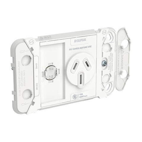 Clipsal Iconic Single Switch Power Point Grid Horizontal Mount 250V 15A - 3015/15G - ARCK Electrical Wholesale Supplies