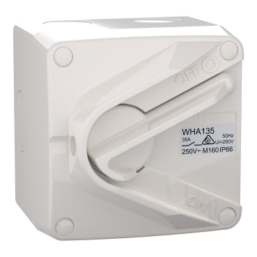 Clipsal Weatherproof Switch 1 Pole 35 Amp IP66 - WHA135-RG