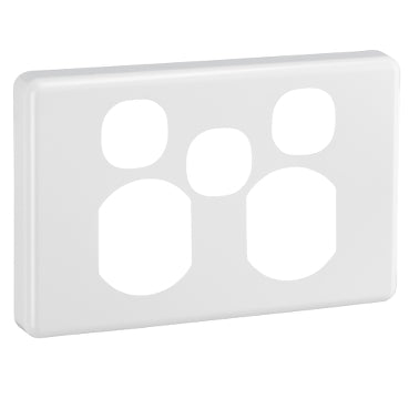 Clipsal C2000 Double Internal Powerpoint Cover Plate With Extra Switch Aperture Brushed   C2025XC-BA - ARCK Electrical Wholesale Supplies