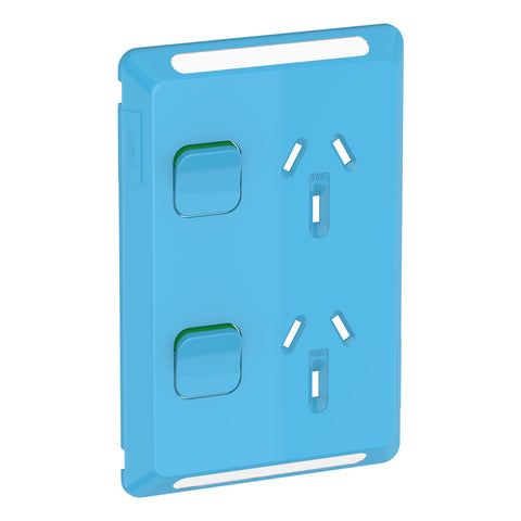 Clipsal Pro Series Twin Power Point Skin Vertical Mount 250V 10A - P3025VC-DB - ARCK Electrical Wholesale Supplies