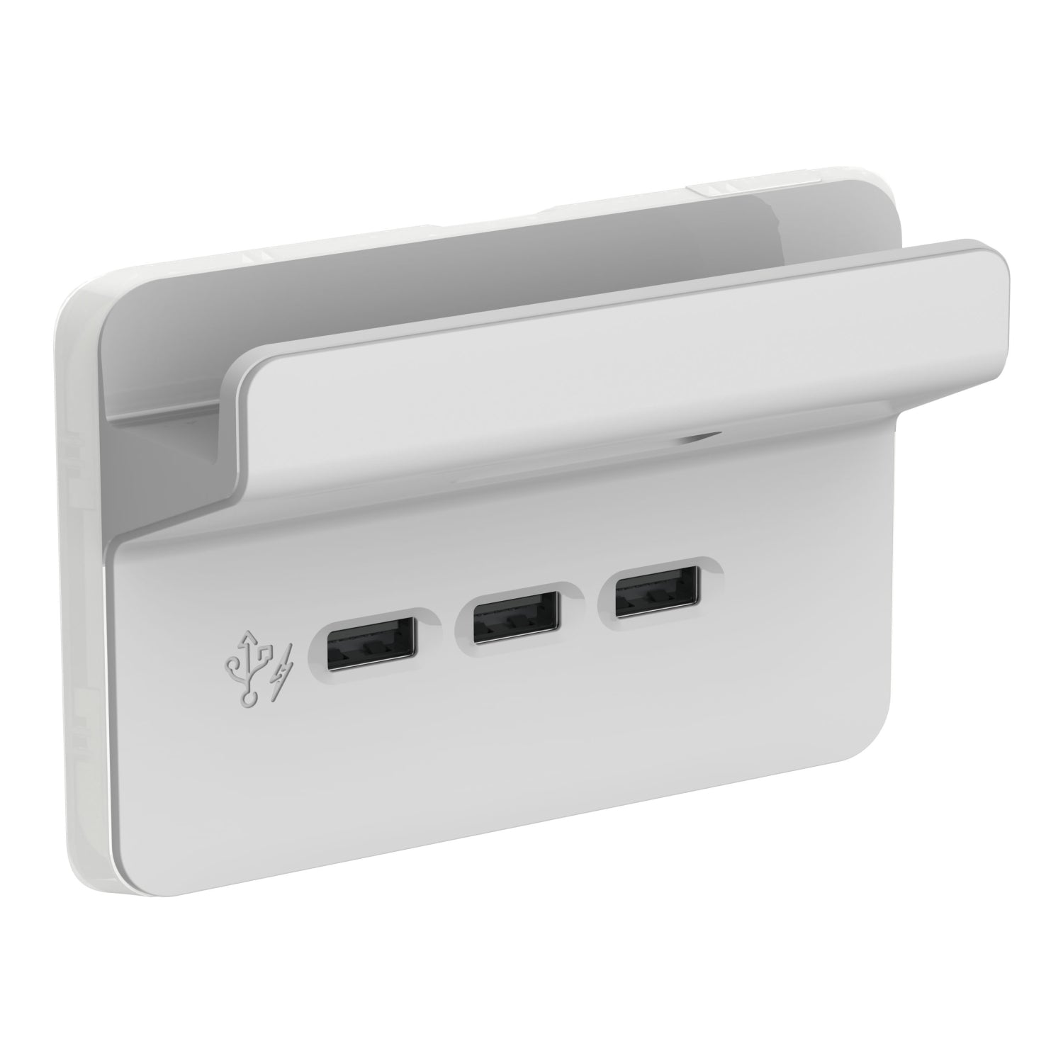 Clipsal Iconic USB Charging Station Skin with Shelf 3 Gang Horizontal Cool Grey - 3043HS-CY - ARCK Electrical Wholesale Supplies