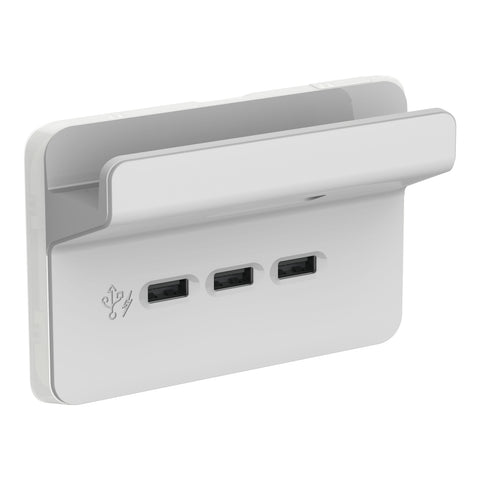Clipsal Iconic USB Charging Station Skin with Shelf 3 Gang Horizontal Cool Grey - 3043HS-CY - ARCK Electrical Wholesale Supplies