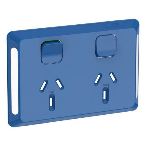 Clipsal Pro Series Twin Power Point Skin Horizontal Mount 250V 10A - P3025C-DB - ARCK Electrical Wholesale Supplies
