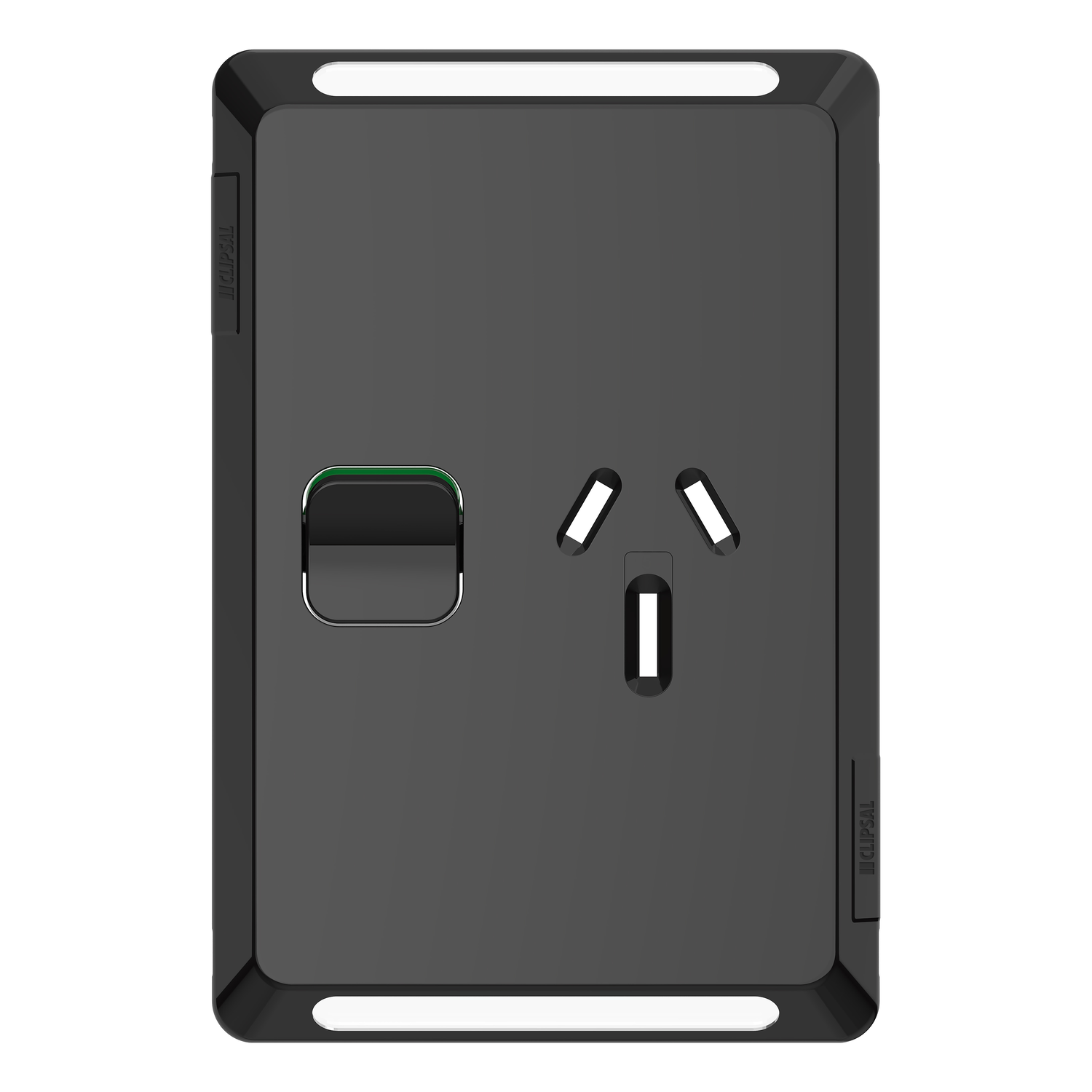 Clipsal Pro Series Single Power Point Skin Vertical Mount 250V 15AClip-On Black - P3015V15C-BK - ARCK Electrical Wholesale Supplies