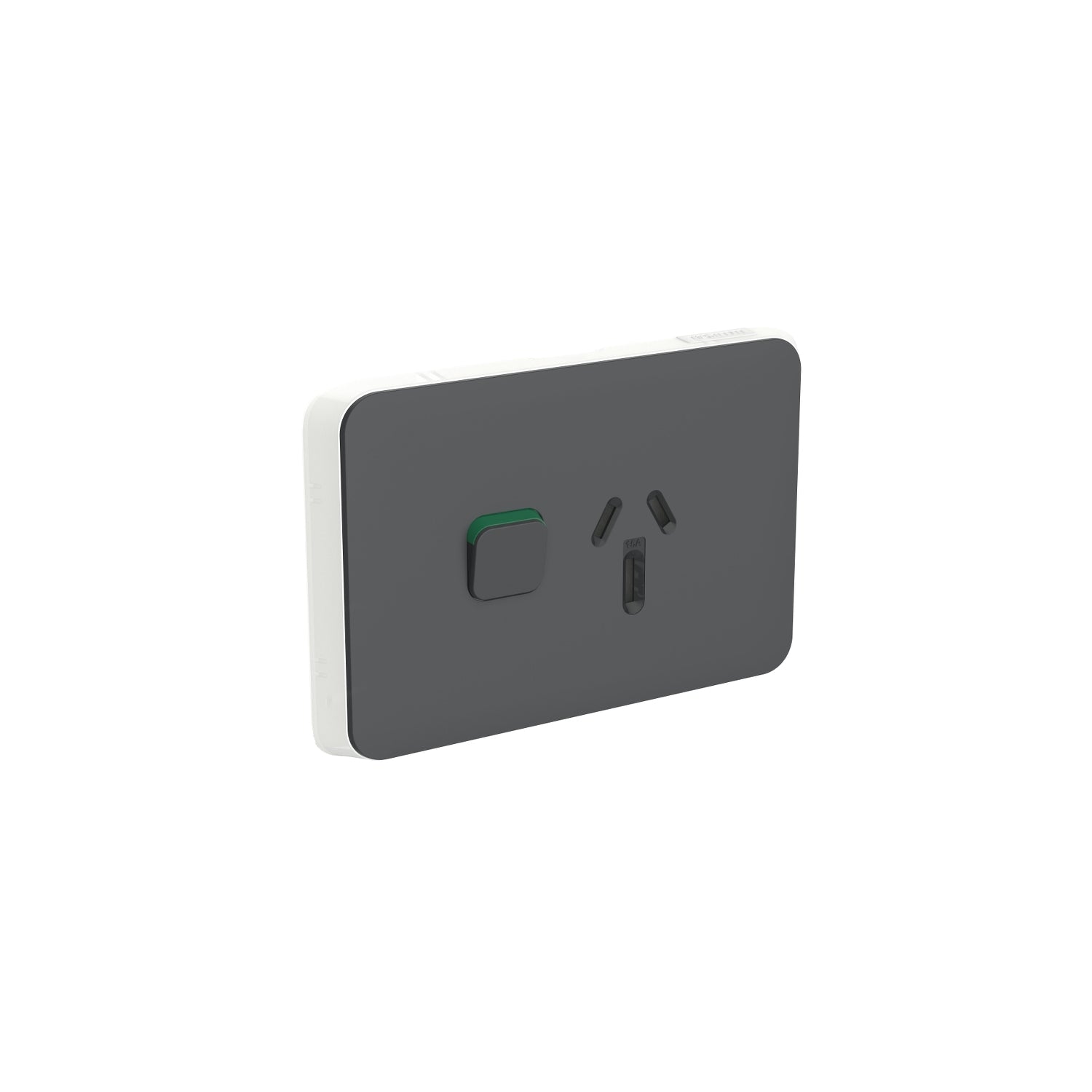 Clipsal Iconic Single Power Point Skin Horizontal Mount 250V 15A Anthracite - 3015/15C-AN - ARCK Electrical Wholesale Supplies