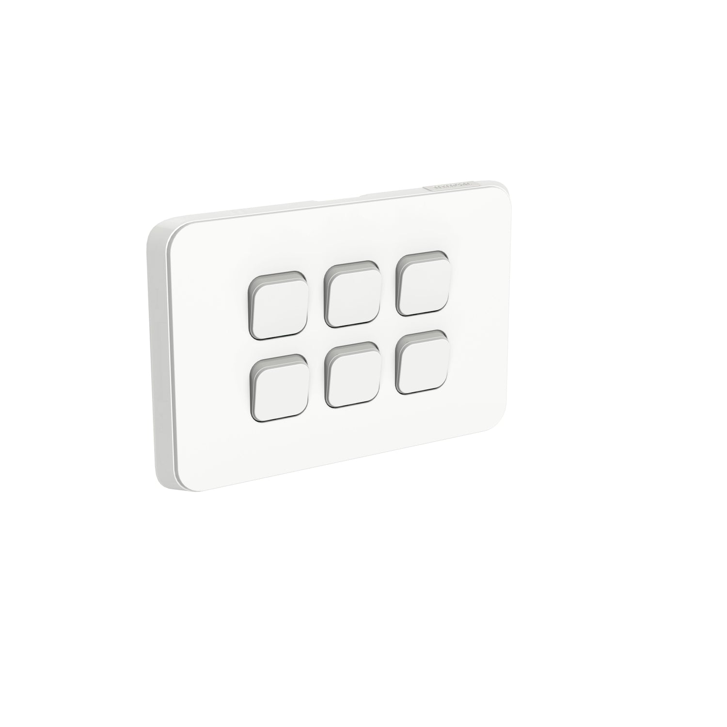 Clipsal Iconic Flush Switch Horizontal Mount 6 Gang 1-Way/2-Way Vivid White - 3046HA-VW - ARCK Electrical Wholesale Supplies