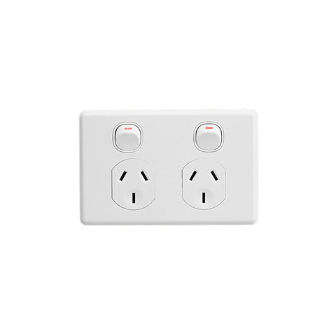 Clipsal Classic Double Powerpoint Double Pole - C2025D-WE