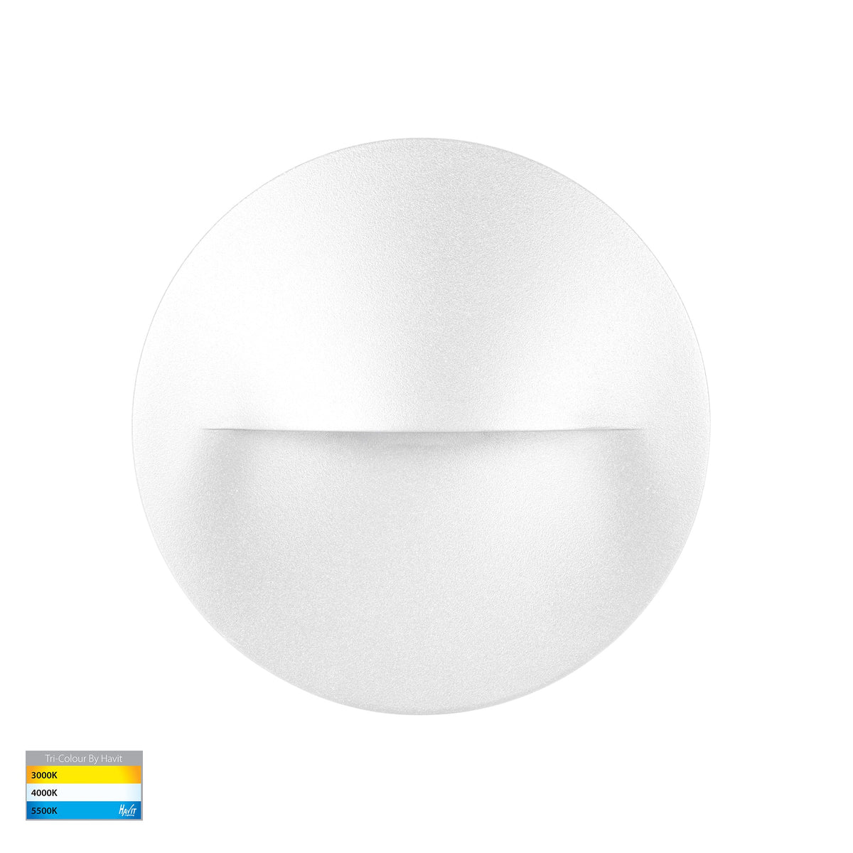 Lisca Aluminium White Round LED Wall Light - HV3227T-WHT-240V